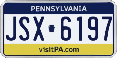 PA license plate JSX6197