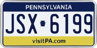 PA license plate JSX6199