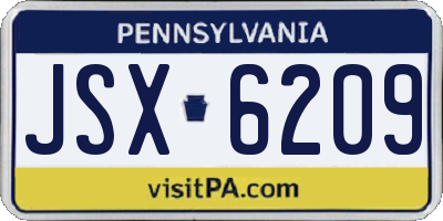 PA license plate JSX6209