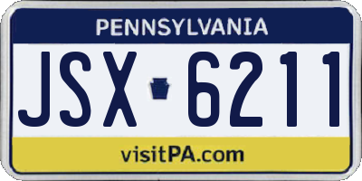 PA license plate JSX6211