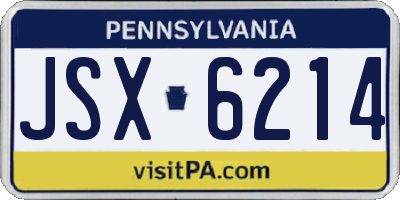 PA license plate JSX6214