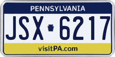 PA license plate JSX6217