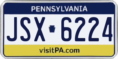 PA license plate JSX6224
