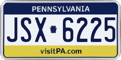 PA license plate JSX6225