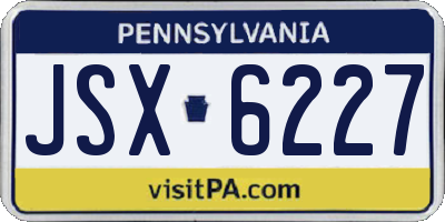 PA license plate JSX6227