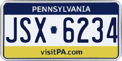 PA license plate JSX6234