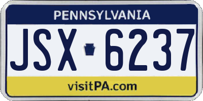 PA license plate JSX6237