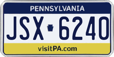 PA license plate JSX6240