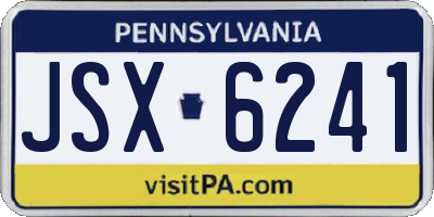 PA license plate JSX6241