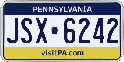 PA license plate JSX6242