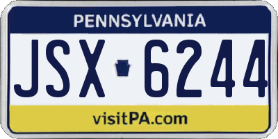 PA license plate JSX6244