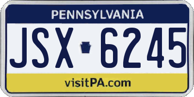 PA license plate JSX6245
