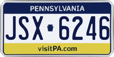 PA license plate JSX6246