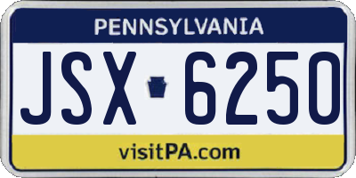 PA license plate JSX6250