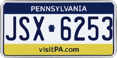 PA license plate JSX6253