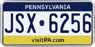 PA license plate JSX6256