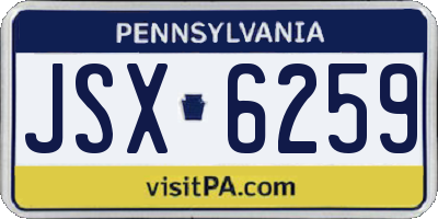 PA license plate JSX6259