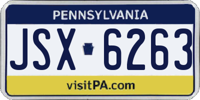 PA license plate JSX6263