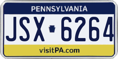 PA license plate JSX6264