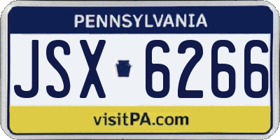 PA license plate JSX6266