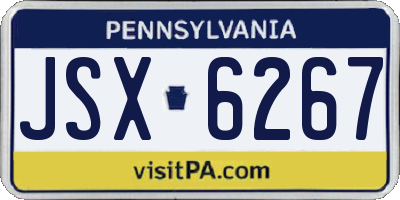 PA license plate JSX6267