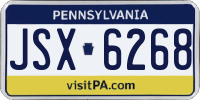 PA license plate JSX6268