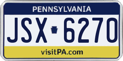 PA license plate JSX6270
