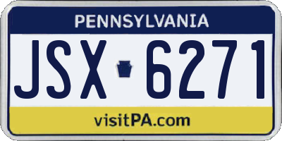 PA license plate JSX6271