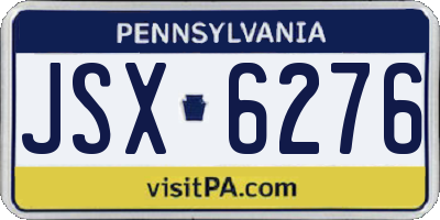 PA license plate JSX6276