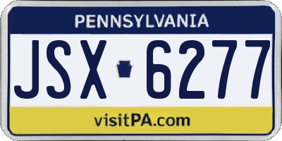 PA license plate JSX6277