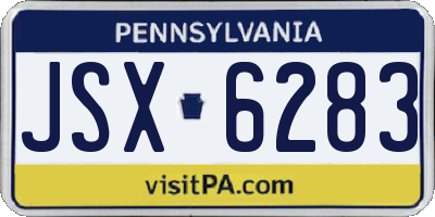 PA license plate JSX6283