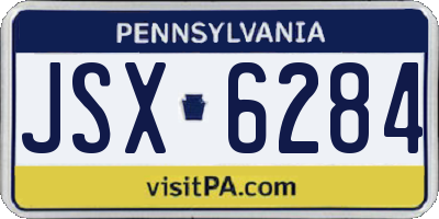 PA license plate JSX6284