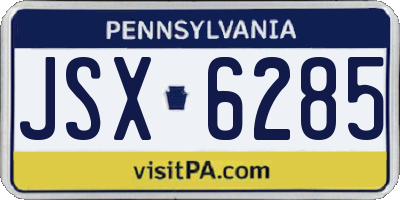 PA license plate JSX6285