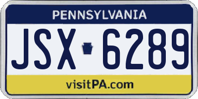 PA license plate JSX6289