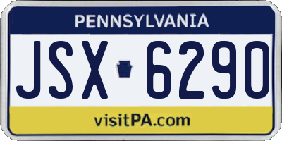 PA license plate JSX6290