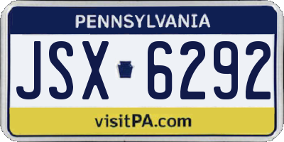PA license plate JSX6292