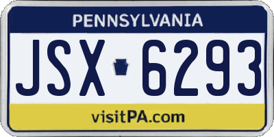 PA license plate JSX6293
