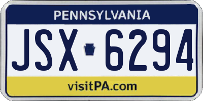PA license plate JSX6294