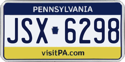 PA license plate JSX6298