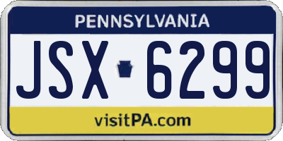 PA license plate JSX6299