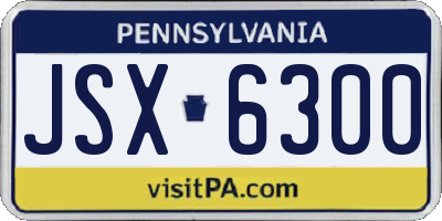 PA license plate JSX6300