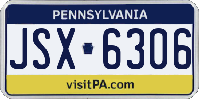 PA license plate JSX6306