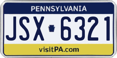 PA license plate JSX6321