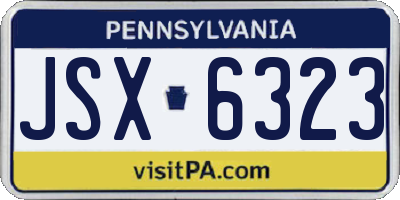 PA license plate JSX6323