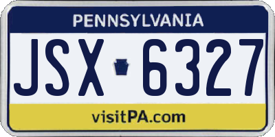 PA license plate JSX6327