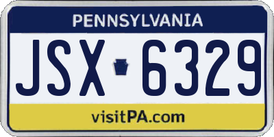 PA license plate JSX6329