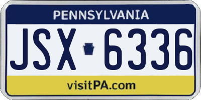 PA license plate JSX6336