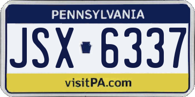 PA license plate JSX6337