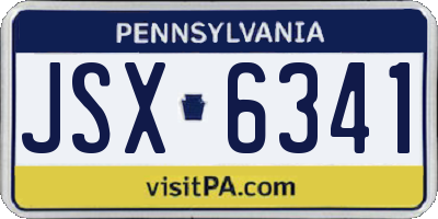 PA license plate JSX6341