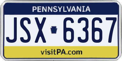 PA license plate JSX6367